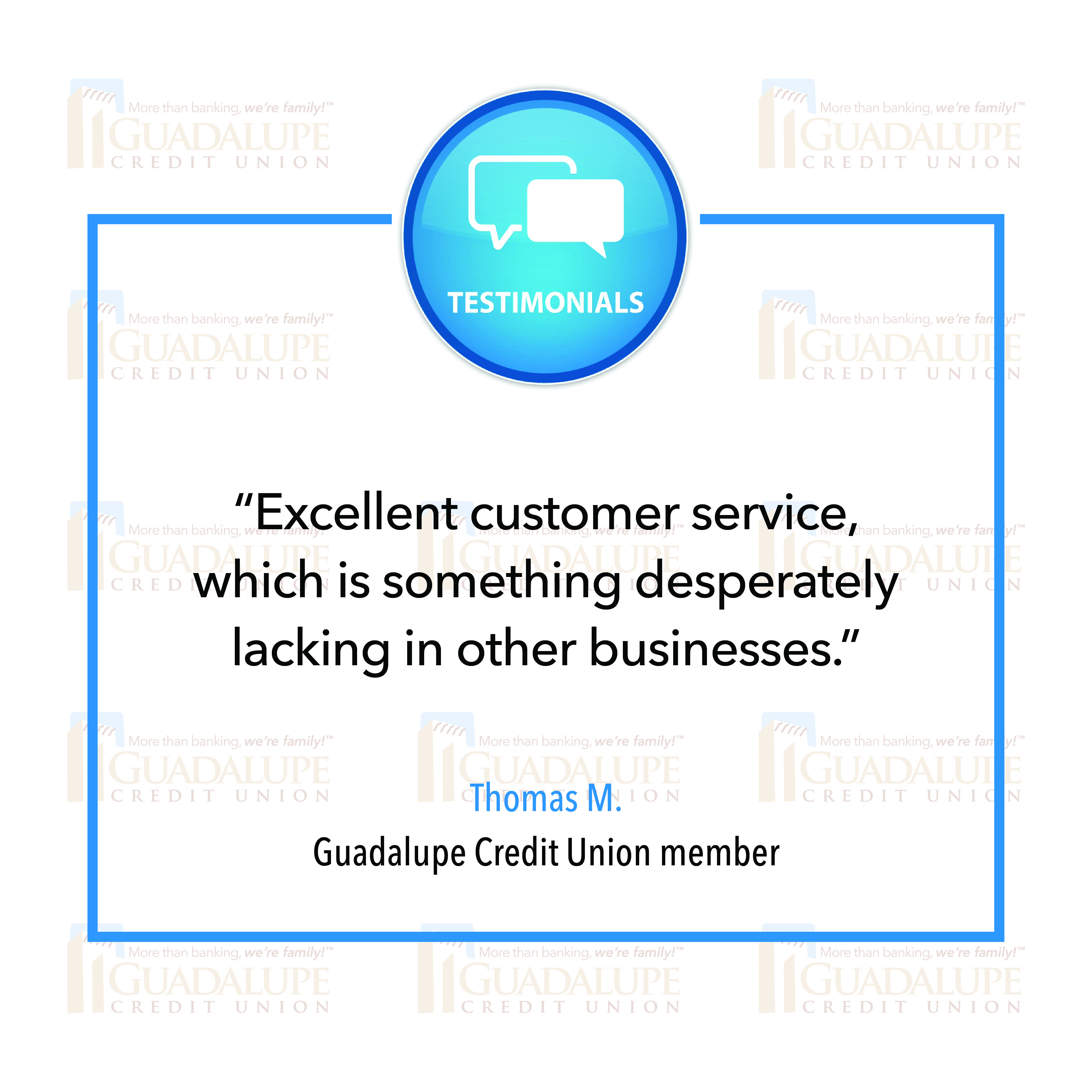 Member Testimonial - "#1 Credit Union! Professional and customer service is top notch!"